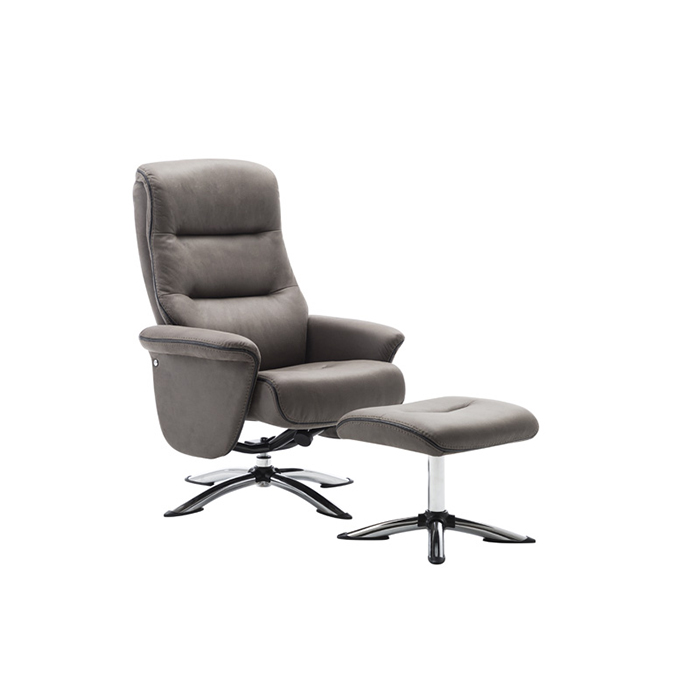 Texas Fabric Swivel Recliner With Stools - Click Image to Close